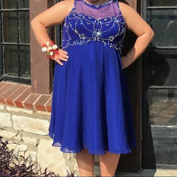 Sydney's Closet Dresses & Skirts - BLUE SYDNEY’S CLOSET HOMECOMING DRESS